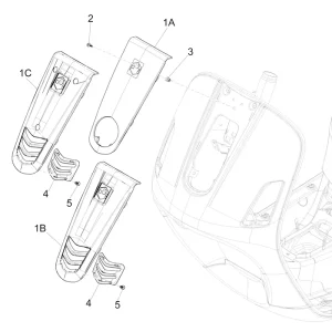 22. Vespa GTS 300 - Euro3 - 2012-2016 - ZAPM45202 - Bekleding Voor